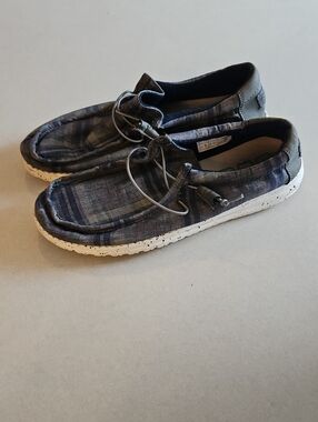 Hey Dude Funk Plaid Blue Grey